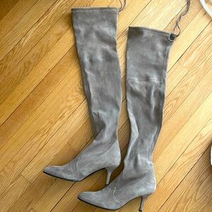Stuart Weitzman Tiemodel over the knee suede boots. Women's size 8.5 Grey